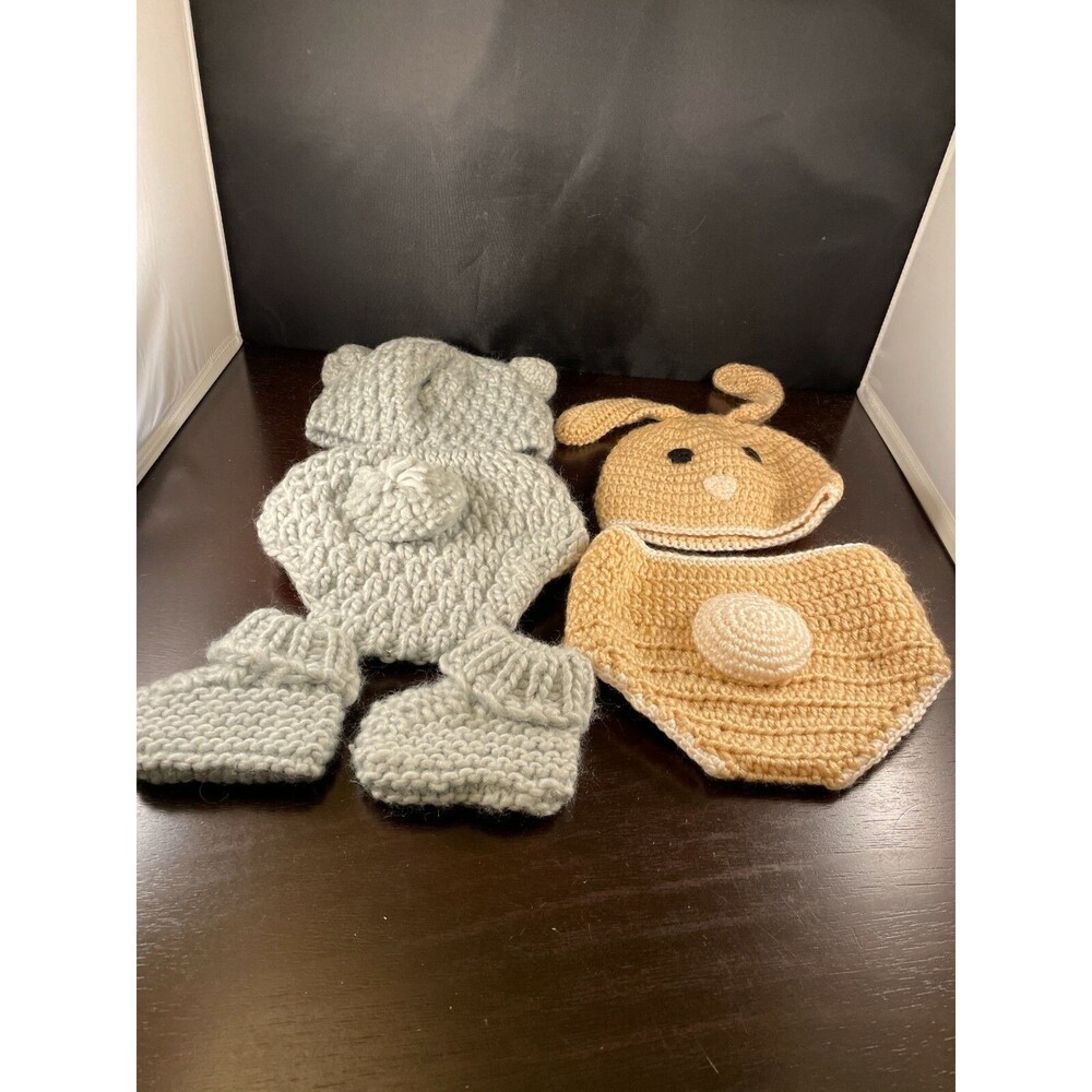 Newborn Baby Crochet Knit Costume Photography Photo Props Outfit Bear Bunny